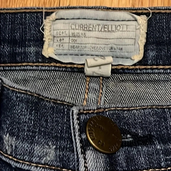 Current/Elliott | The Stiletto destroyed denim crop ankle jeans Women’s size 27 - Picture 4 of 10